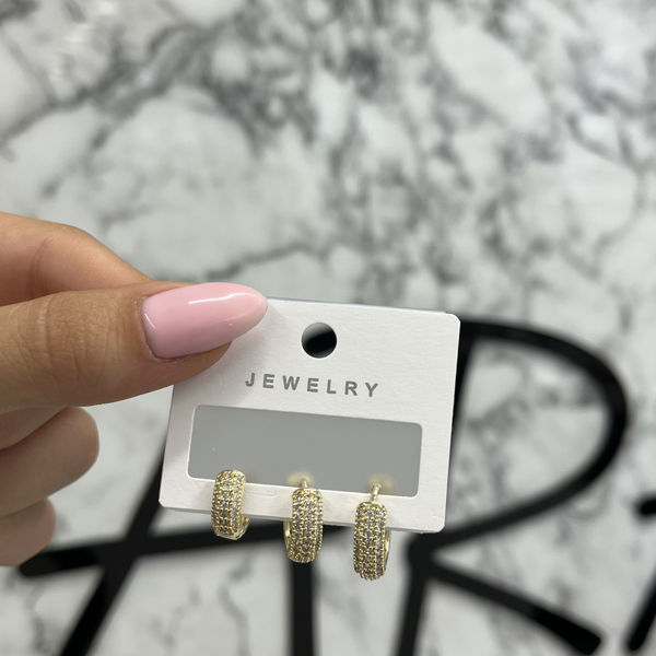 3lü Zirkon Küpe