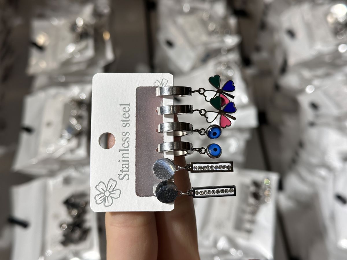 6’lı kombin çelik küpe