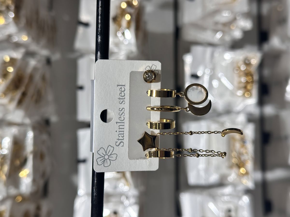 6’lı kombin çelik küpe