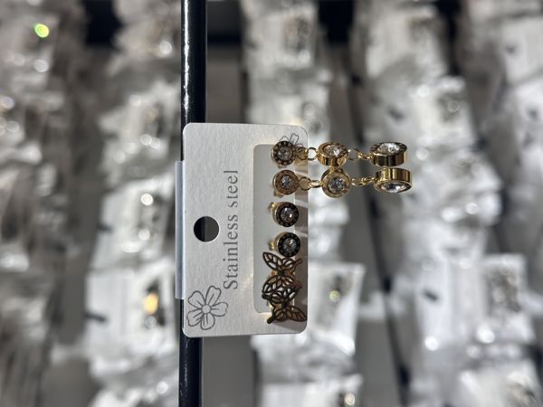 6’lı kombin çelik küpe