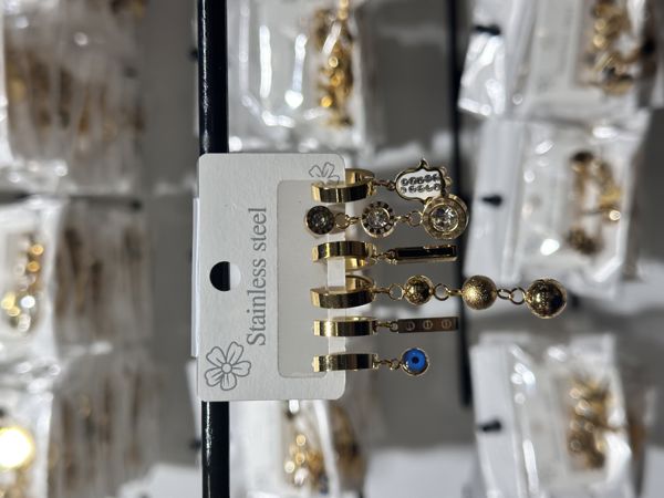 6’lı kombin çelik küpe