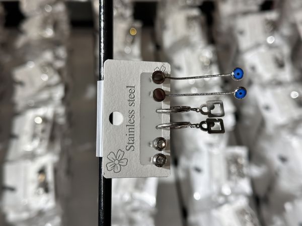 6’lı kombin çelik küpe