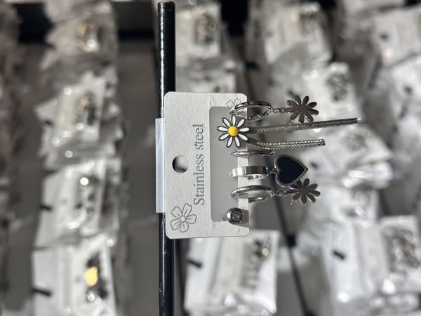 6’lı kombin çelik küpe