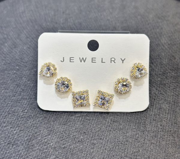 6’lı zirkon kombin küpe