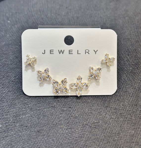 6’lı zirkon kombin küpe