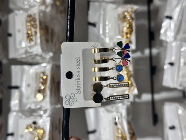 6’lı kombin çelik küpe