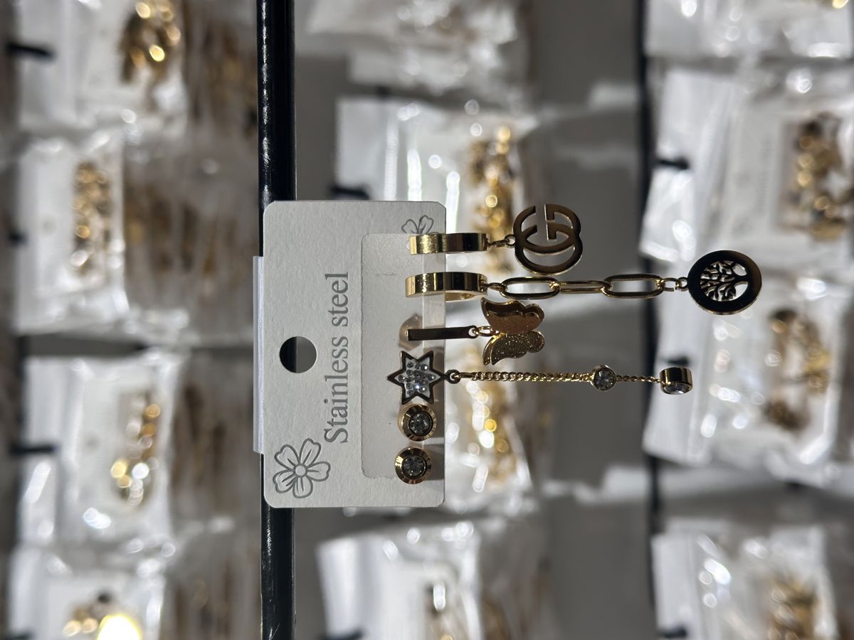 6’lı kombin çelik küpe