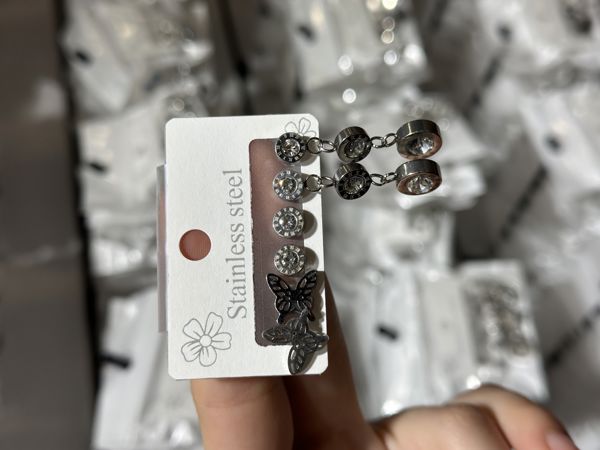 6’lı kombin çelik küpe