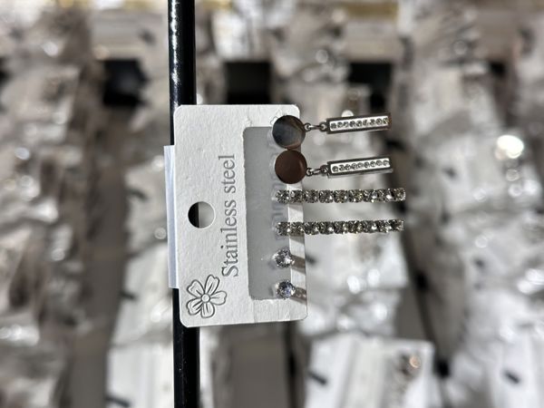 6’lı kombin çelik küpe