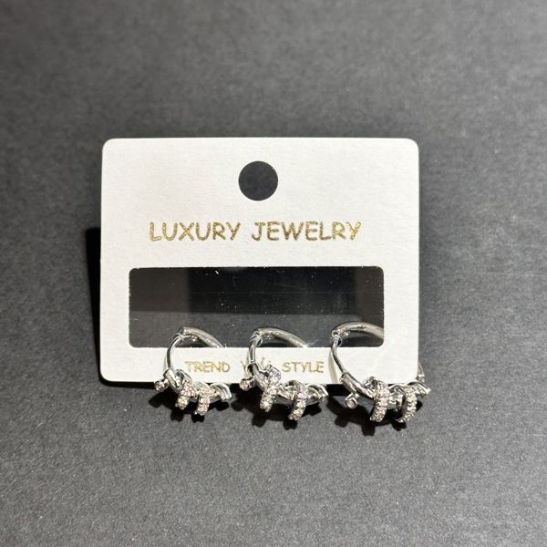 3’lü zirkon küpe