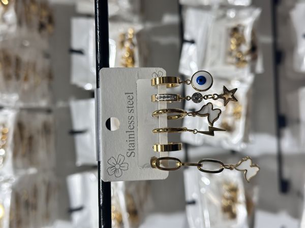 6’lı kombin çelik küpe