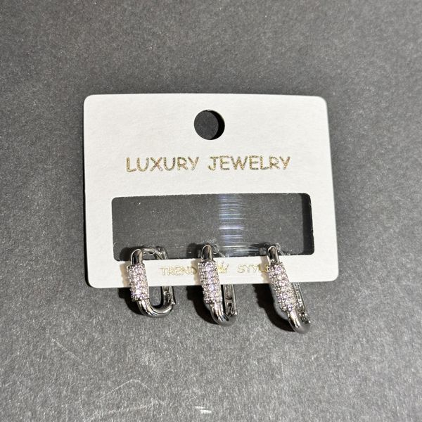 3’lü zirkon küpe