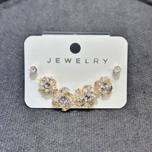 6’lı zirkon kombin küpe