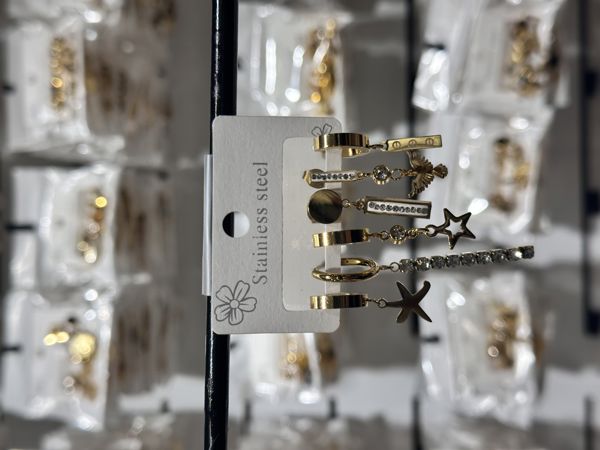 6’lı kombin çelik küpe