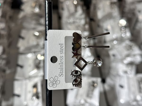 6’lı kombin çelik küpe