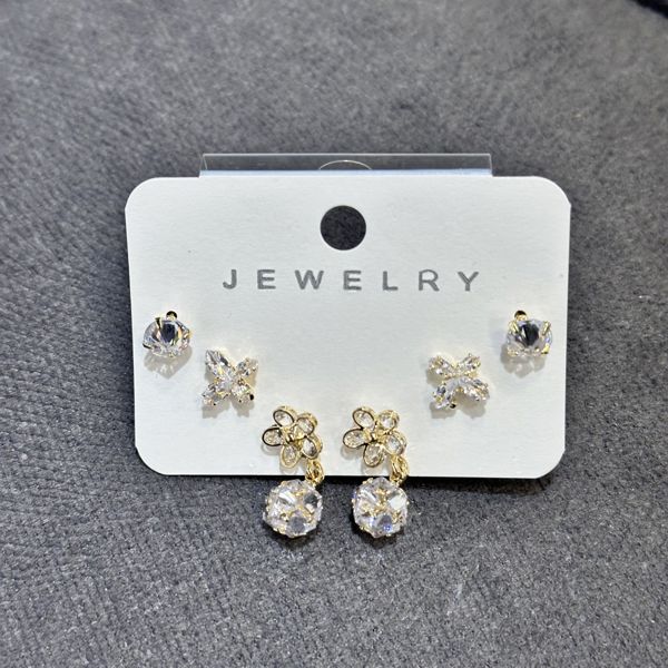 6’lı zirkon kombin küpe