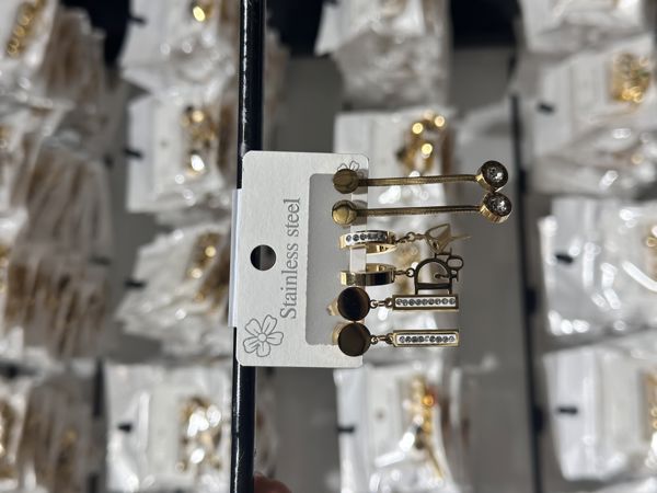 6’lı kombin çelik küpe