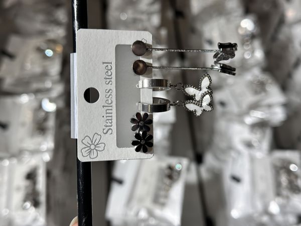 6’lı kombin çelik küpe