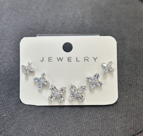 6’lı zirkon kombin küpe