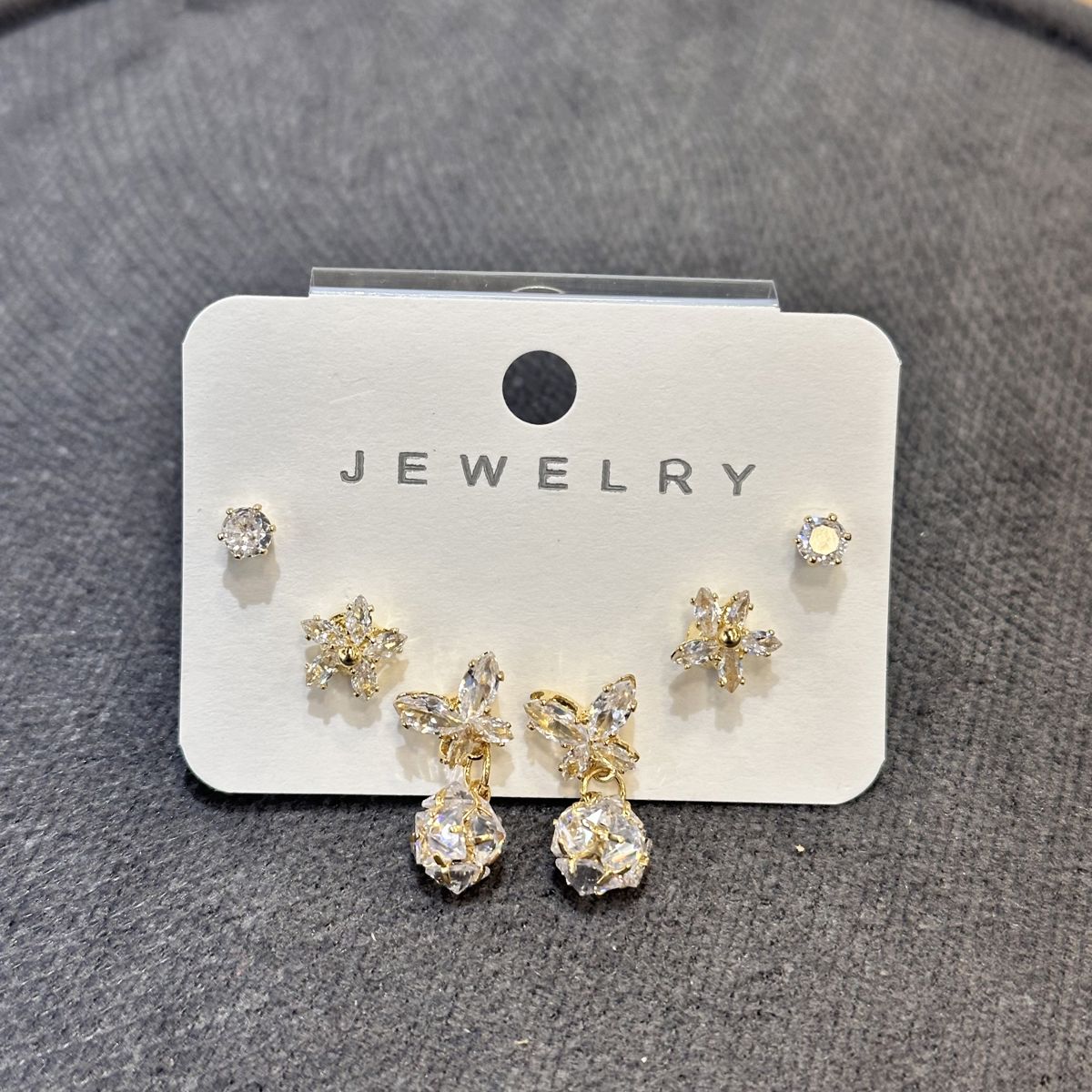 6’lı zirkon kombin küpe