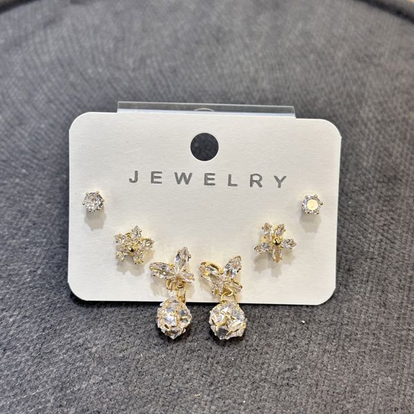 6’lı zirkon kombin küpe