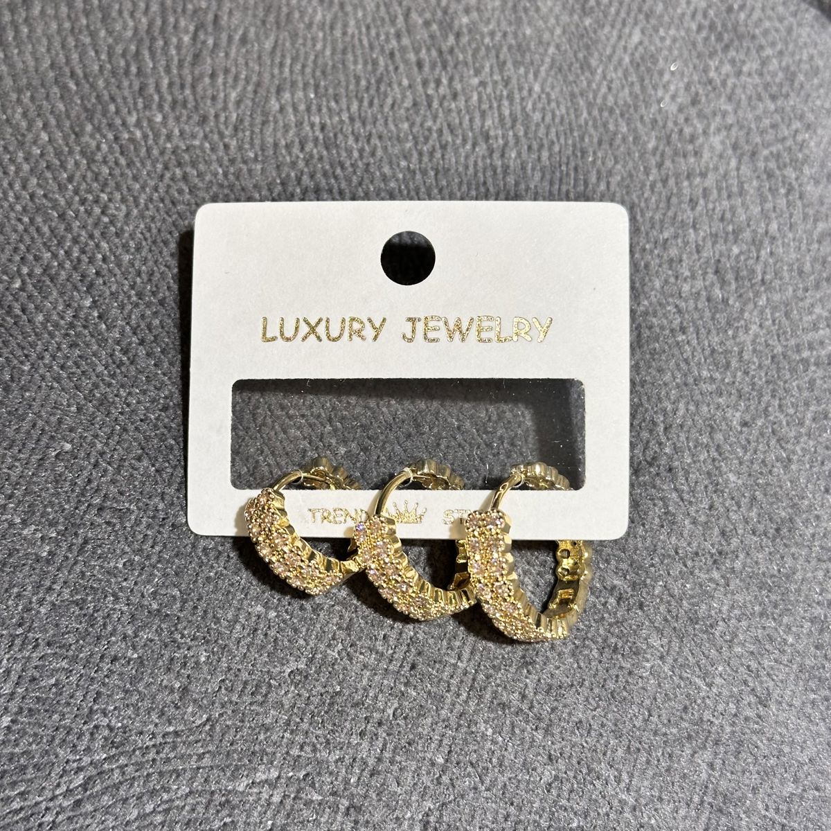 3’lü zirkon küpe