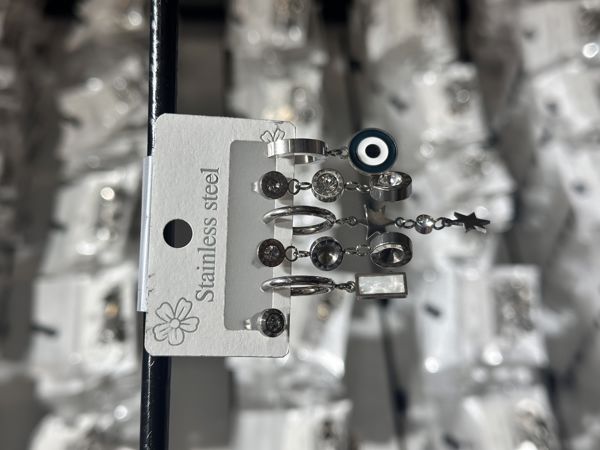 6’lı kombin çelik küpe