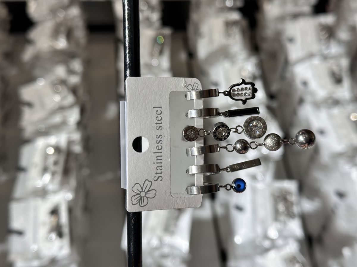 6’lı kombin çelik küpe