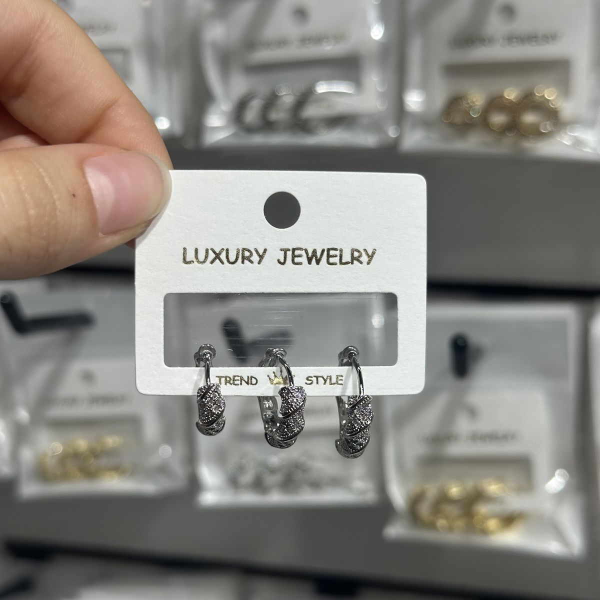 3’lü zirkon küpe