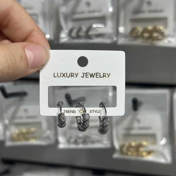 3’lü zirkon küpe