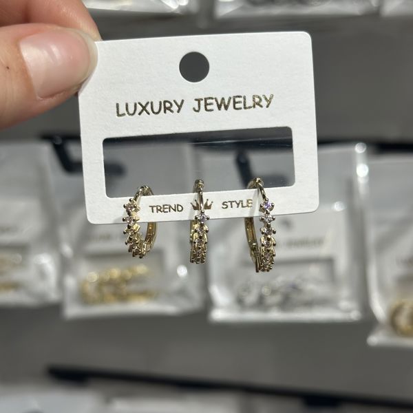 3’lü zirkon küpe