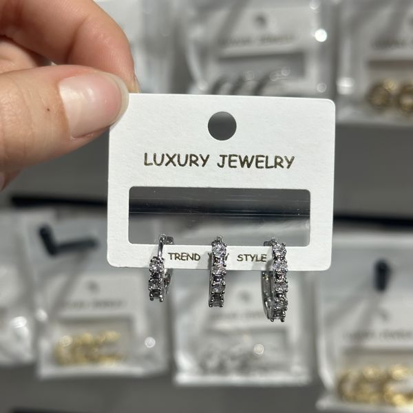 3’lü zirkon küpe