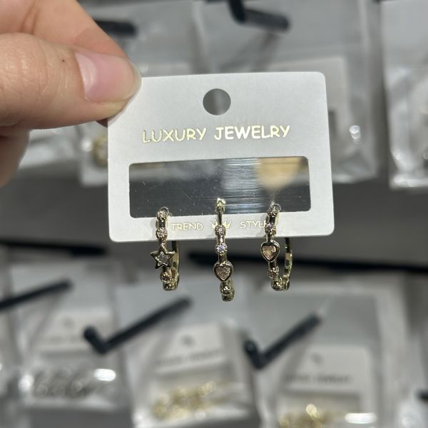 3’lü zirkon küpe