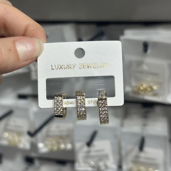 3’lü zirkon küpe