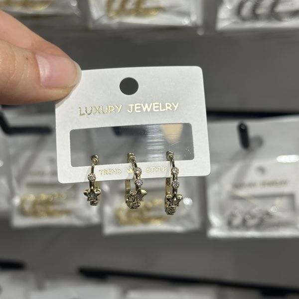 3’lü zirkon küpe