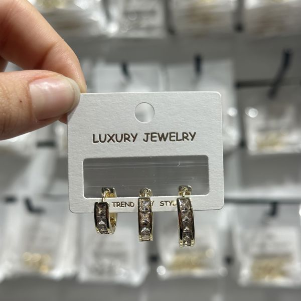 3’lü zirkon küpe