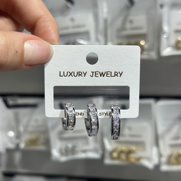 3’lü zirkon küpe